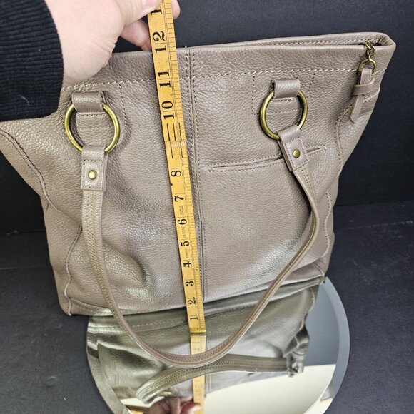 The Sak GRAY Pebbled Leather Women’s Purse Tote Bag Real Leather Very Nice - Picture 8 of 16